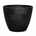 L&G Solutions 13 in. H X 16 in. D Polyresin Yuma Planter Black PVI7916TKI